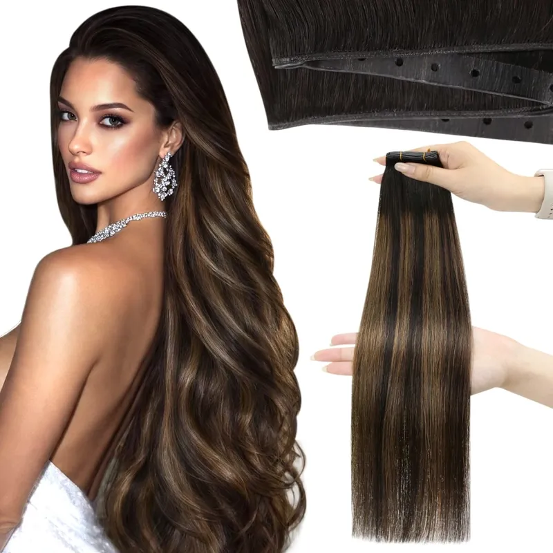 Moresoo Butterfly Weft Human Hair Extensions PU Hole Straight Extensiones De Cabello Humano Pu Hole Weft για γυναίκες και πάρτι