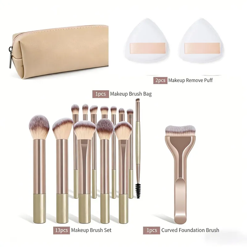 Σετ πινέλου μακιγιάζ 17 τμχ με Powder Puff Soft Foundation Blush Contour Powder & Eyeshadow Brushes Professional Cosmetic Tool — image 3