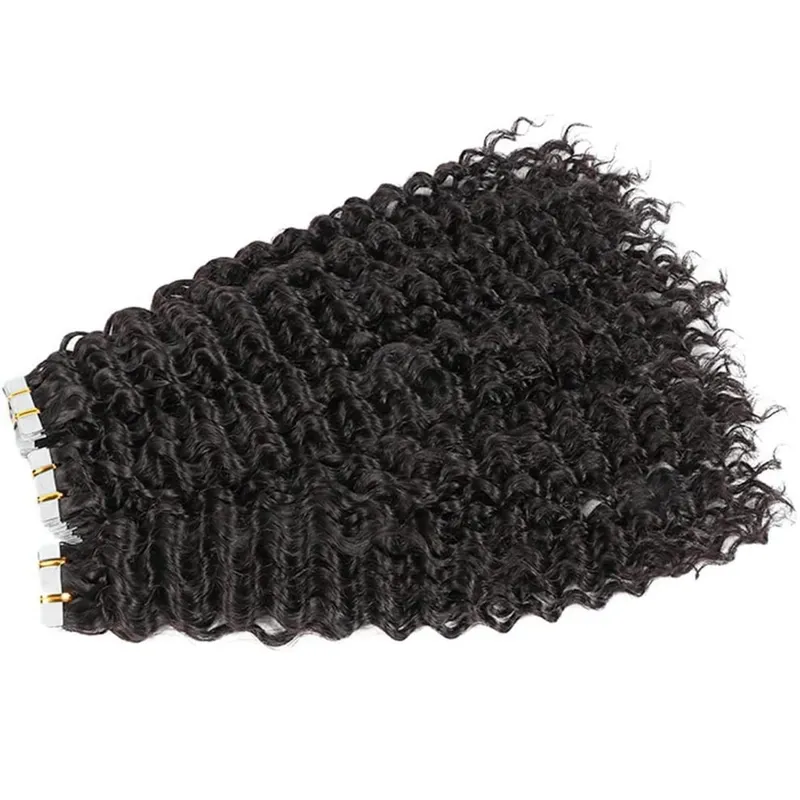 Deep Wave Tape In Hair Extensions Human Hair 20Pcs Διπλής Όψης Invisible Tape Hair Extension 50G/Συσκευασία Remy Human Hair Tape Ins — image 2