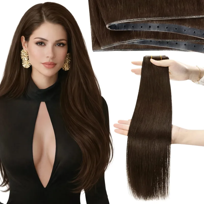 Moresoo Butterfly Weft Human Hair Extensions PU Hole Straight Extensiones De Cabello Humano Pu Hole Weft για γυναίκες και πάρτι