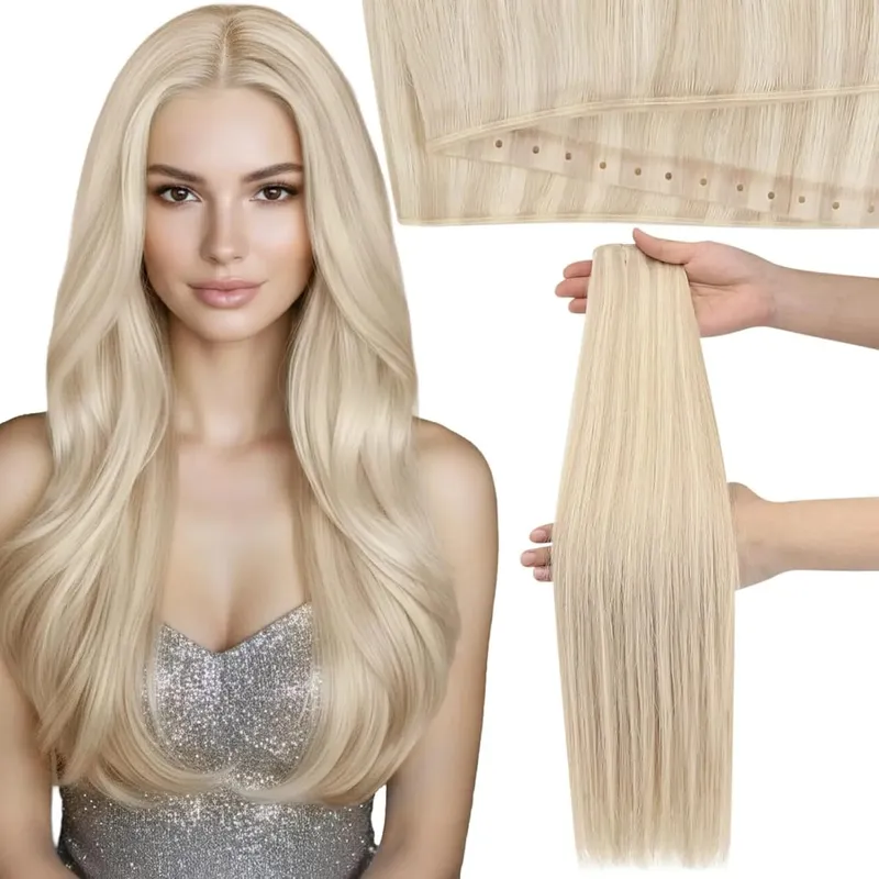 Moresoo Butterfly Weft Human Hair Extensions PU Hole Straight Extensiones De Cabello Humano Pu Hole Weft για γυναίκες και πάρτι