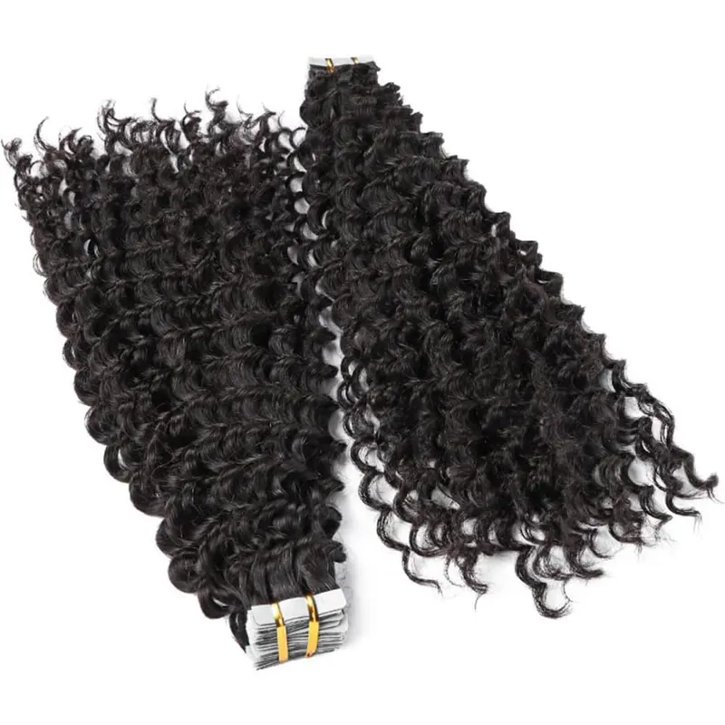 Deep Wave Tape In Hair Extensions Human Hair 20Pcs Διπλής Όψης Invisible Tape Hair Extension 50G/Συσκευασία Remy Human Hair Tape Ins — image 3