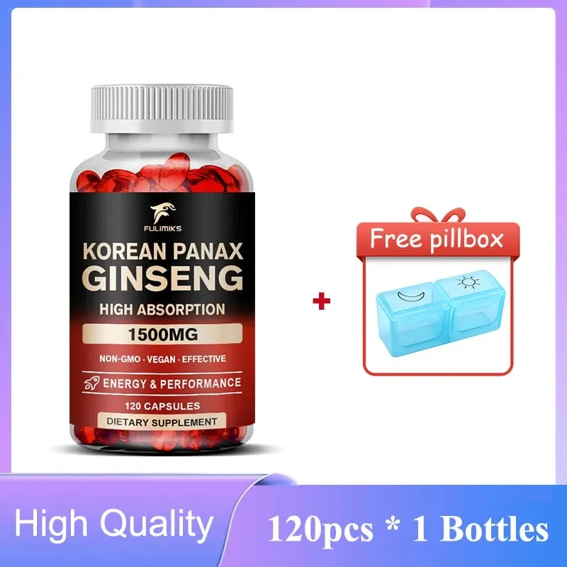 Panax Ginseng 15 000 mg - Red Korean Ginseng Συμπλήρωμα για Άντρες - Extra Strength - Energy Focus Παραγωγικότητα & απόδοση — image 8