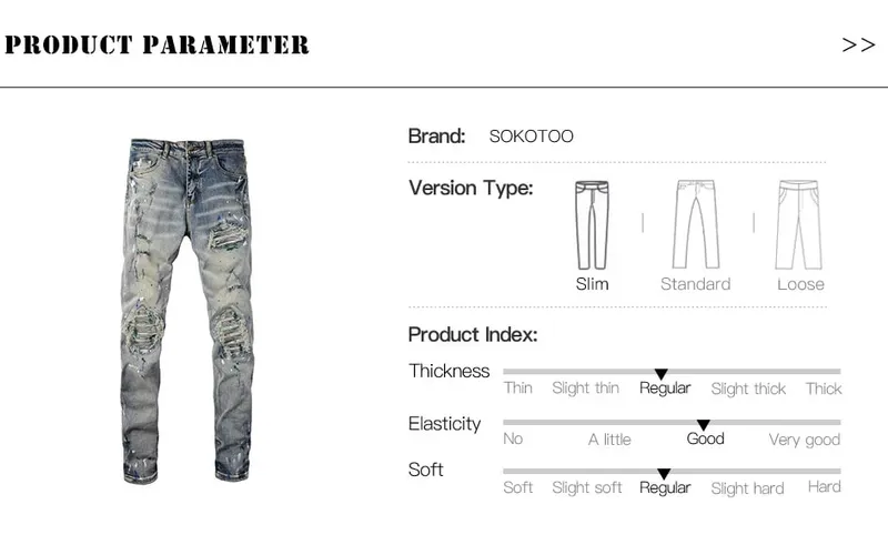 גברים צבועים בגזרת ג'ינס אופנוען ג'ינס Streetwear חורים פצועים טלאים קרעים מכנסיים במצוקה מכנסיים סקיני מחודדים