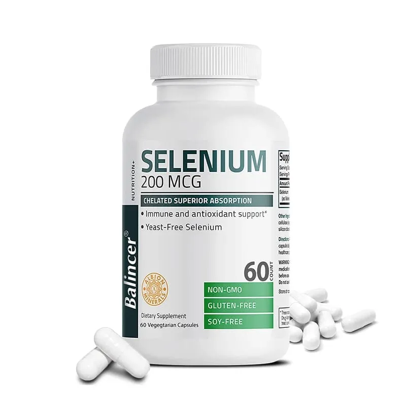 Balincer 200mcg Mineral Antioxidant Supplement with Selenium - Supports Immune Overall Health - Non-GMO Easy to Absorb