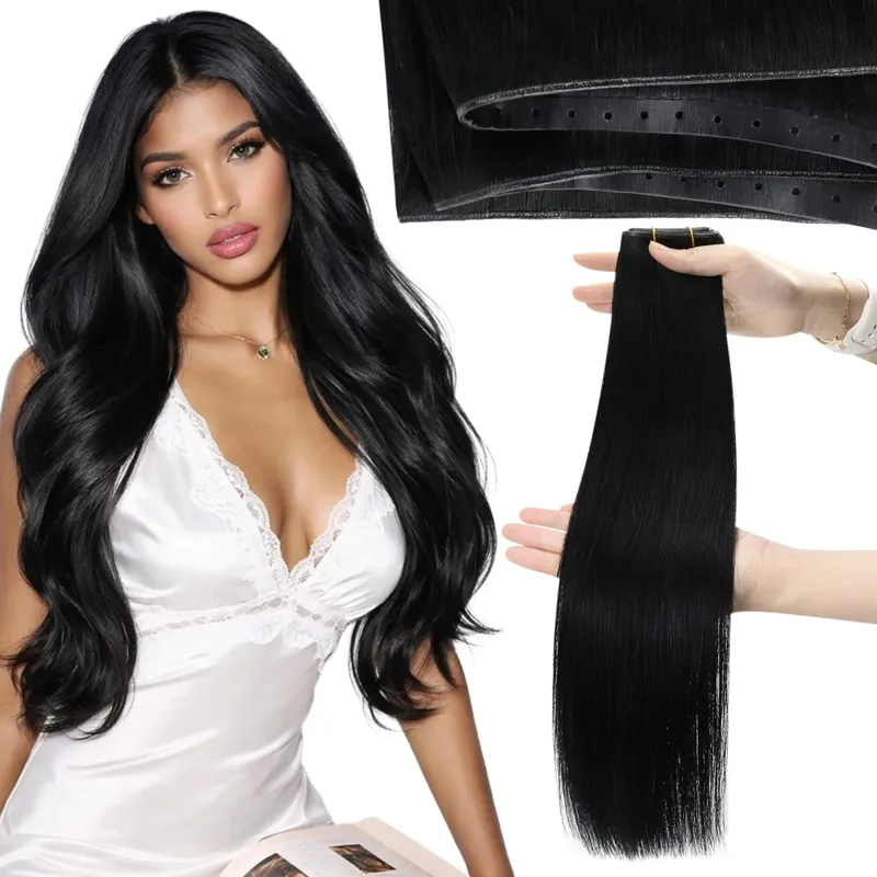 Moresoo Butterfly Weft Human Hair Extensions PU Hole Straight Extensiones De Cabello Humano Pu Hole Weft για γυναίκες και πάρτι