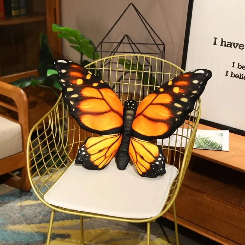Színes 3D pillangós párna dekoratív állati dobópárnák nyomat kiemelő párna kitömött párna ágy hálószoba kanapé szoba dekoráció — image 8