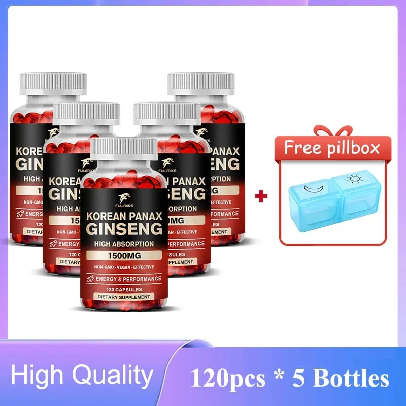 Panax Ginseng 15 000 mg - Red Korean Ginseng Συμπλήρωμα για Άντρες - Extra Strength - Energy Focus Παραγωγικότητα & απόδοση — image 11