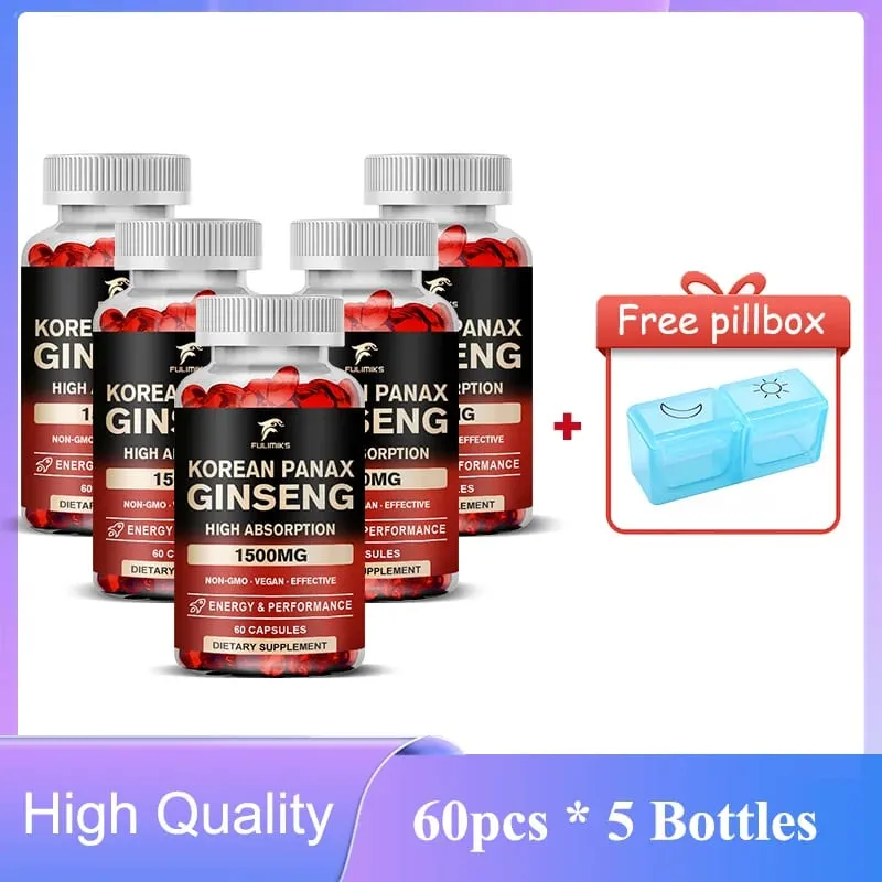 Panax Ginseng 15 000 mg - Red Korean Ginseng Συμπλήρωμα για Άντρες - Extra Strength - Energy Focus Παραγωγικότητα & απόδοση — image 12