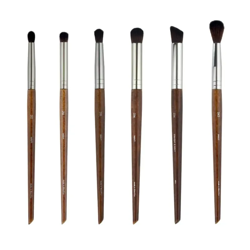 Natuurlijk hout Oogmake-up kwasten hele set Pro Crease Oogschaduw Make-up kit smudge highlighter wenkbrauw Lip wimperborstel praktisch