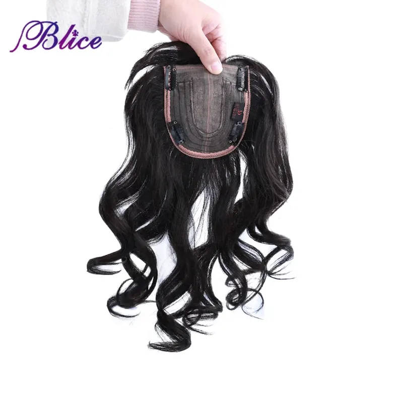 Blice Synthetic Clip-In Κλείσιμο με δαντέλα με κτυπήματα Μικτά σγουρά μαλλιά Extensions Κάλυμμα Λευκά μαλλιά Μέσο Μέρος Μαλλιά κομμάτια — image 5