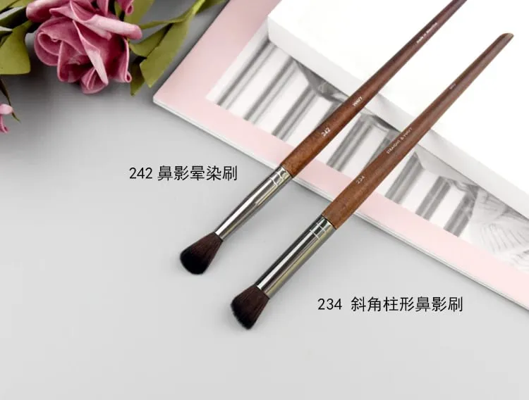 Natuurlijk hout Oogmake-up kwasten hele set Pro Crease Oogschaduw Make-up kit smudge highlighter wenkbrauw Lip wimperborstel praktisch