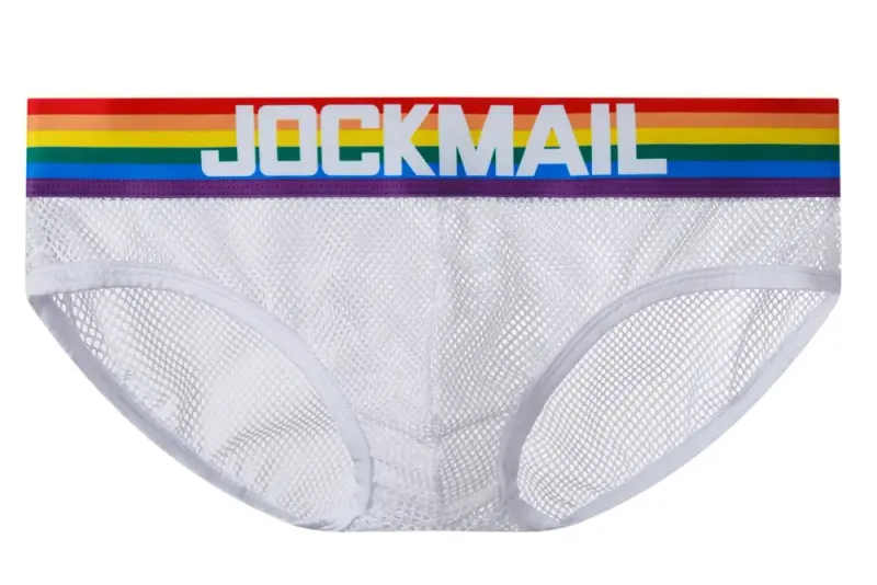 Jockmail กางเกงในชายเซ็กซี่ชุดชั้นในชายผ้าฝ้าย Low Rise Underpant เส้นด้ายสุทธิลูกไม้, Breathable ฤดูร้อนกางเกงขาสั้น calzoncillos hombre slip