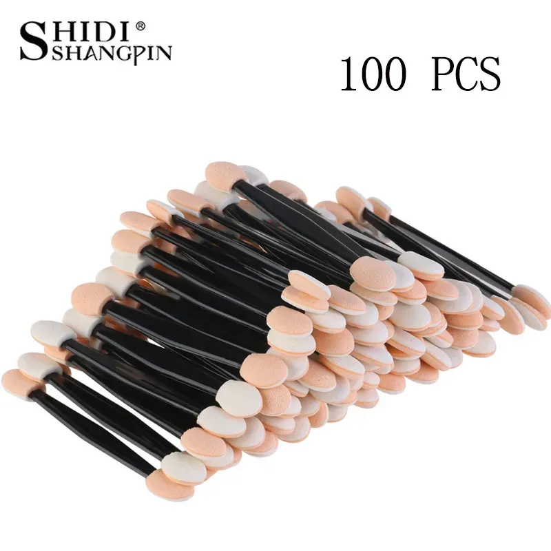 30/50/100PC Eye Shadow Brush Makeup Dual Sided Sponge Nylon Set Eye Shadow Brushes for Cosmetic Applicator Makeup