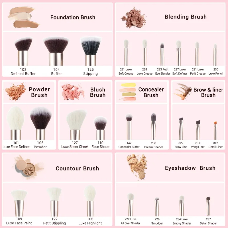 Jessup Make-Up Kwasten Set 15-25 Stuks Natuurlijke Synthetische Foundation Poeder Markeerstift Oogschaduw Borstel Pedzle Doen Makijazu T290