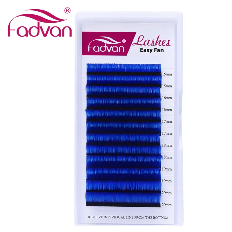 Fadvan Long 15-20mm Easy Fanning Makeup Lashes Mixed 8-14mm Colored False Eye Lashes Extensions Green/Purple/Red/Blue Color Lash