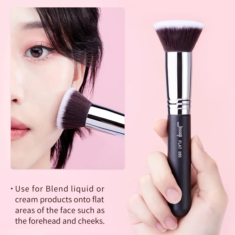 Jessup Foundation Brushes מברשת איפור פנים אבקת קונסילר סומק סימון סומק פלאף עגול שטוח לקרם נוזלי