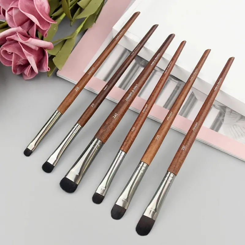 Natuurlijk hout Oogmake-up kwasten hele set Pro Crease Oogschaduw Make-up kit smudge highlighter wenkbrauw Lip wimperborstel praktisch