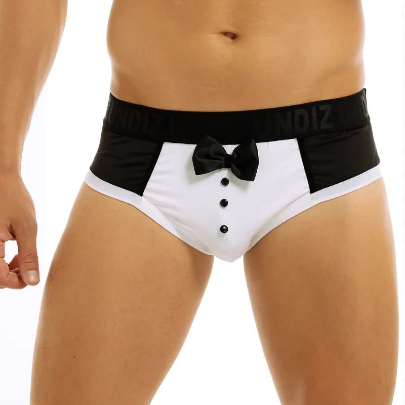 Niedliche Smoking-Boxershorts für Herren, Slips, Unterwäsche, schwarze Farbspleiß-Baumwoll-Fliege, Höschen für Überraschungen vor dem Schlafengehen — image 6