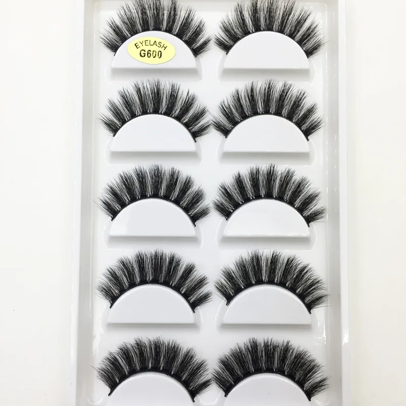 38 Style 5 Pairs Eyelash Natural 3D Mink Ψεύτικες βλεφαρίδες Μακιγιάζ Fake Eye Lashes Faux Cils Make Up Εργαλεία ομορφιάς Χονδρική