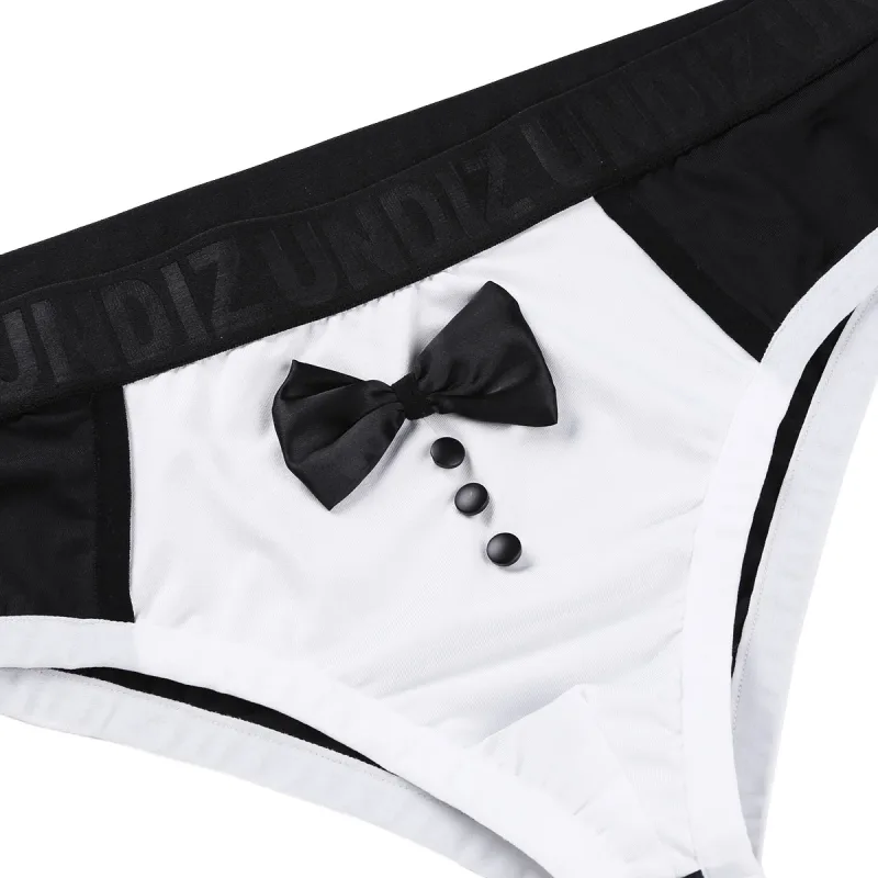 Niedliche Smoking-Boxershorts für Herren, Slips, Unterwäsche, schwarze Farbspleiß-Baumwoll-Fliege, Höschen für Überraschungen vor dem Schlafengehen — image 8