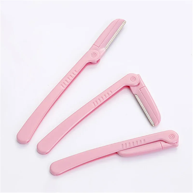 3 Cái/bộ Hồng Gấp Lông Mày Lông Nách Dao Cạo Làm Đẹp Mặt Eye Brow Shaper Máy Cạo Râu Lưỡi Dao Bằng Thép Không Gỉ Dụng Cụ Trang Điểm