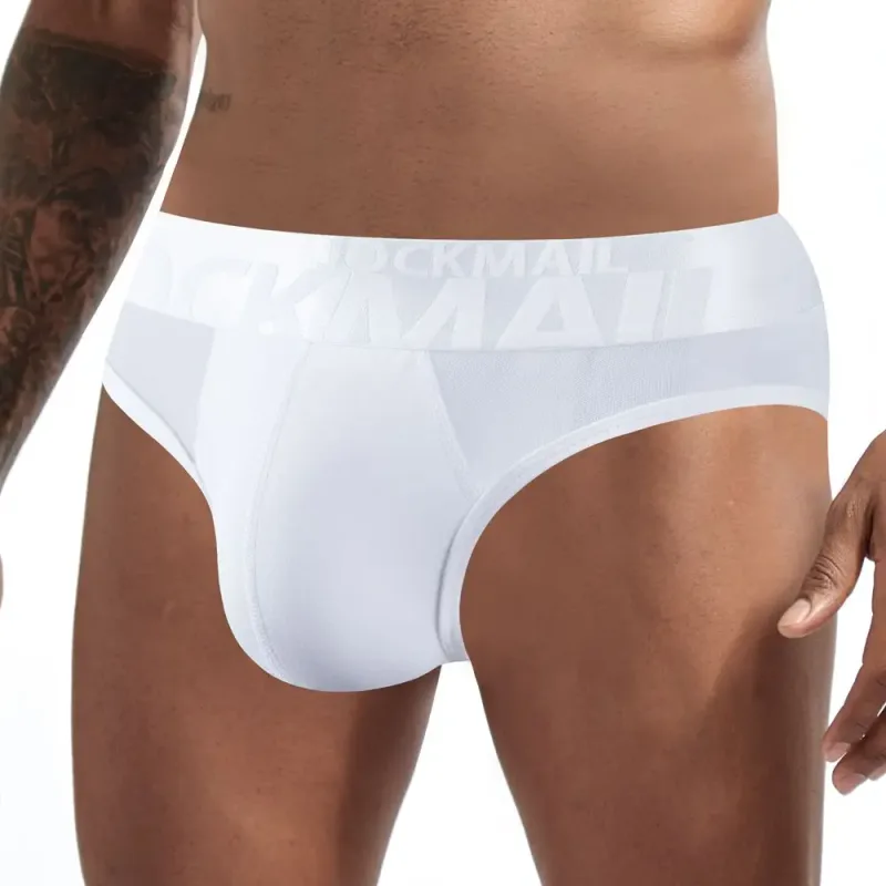 Jockmail กางเกงในชายเซ็กซี่ชุดชั้นในชายผ้าฝ้าย Low Rise Underpant เส้นด้ายสุทธิลูกไม้, Breathable ฤดูร้อนกางเกงขาสั้น calzoncillos hombre slip