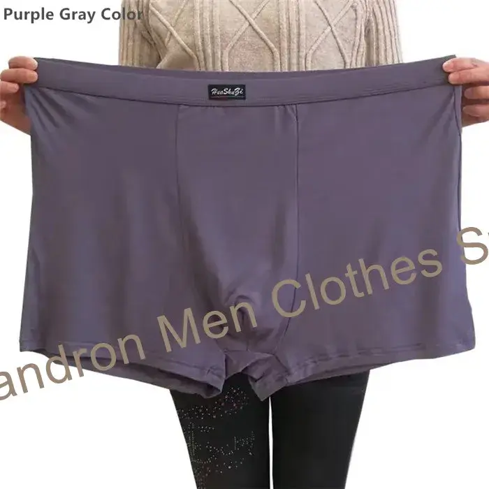 Bambu Elyaf Yumuşak Boksörler Adam 140 KG Artı Boyutu 8XL 7XL 6XL Erkek Boxershorts Büyük Boy Külot nefes alan iç çamaşırı Katı Külot