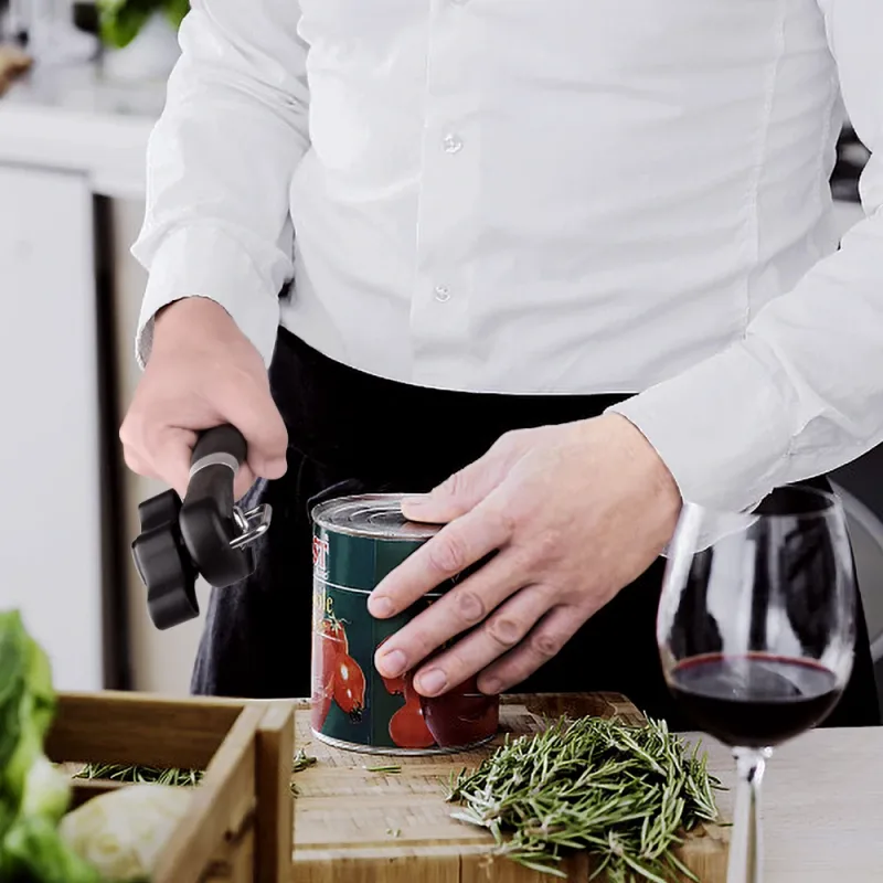 Can Opener Mga Accessory sa Kusina Propesyonal na Manual Stainless Steel Jar Opener Pangkaligtasan Gilid Cut Bottle Opener Mga Tool sa Bahay