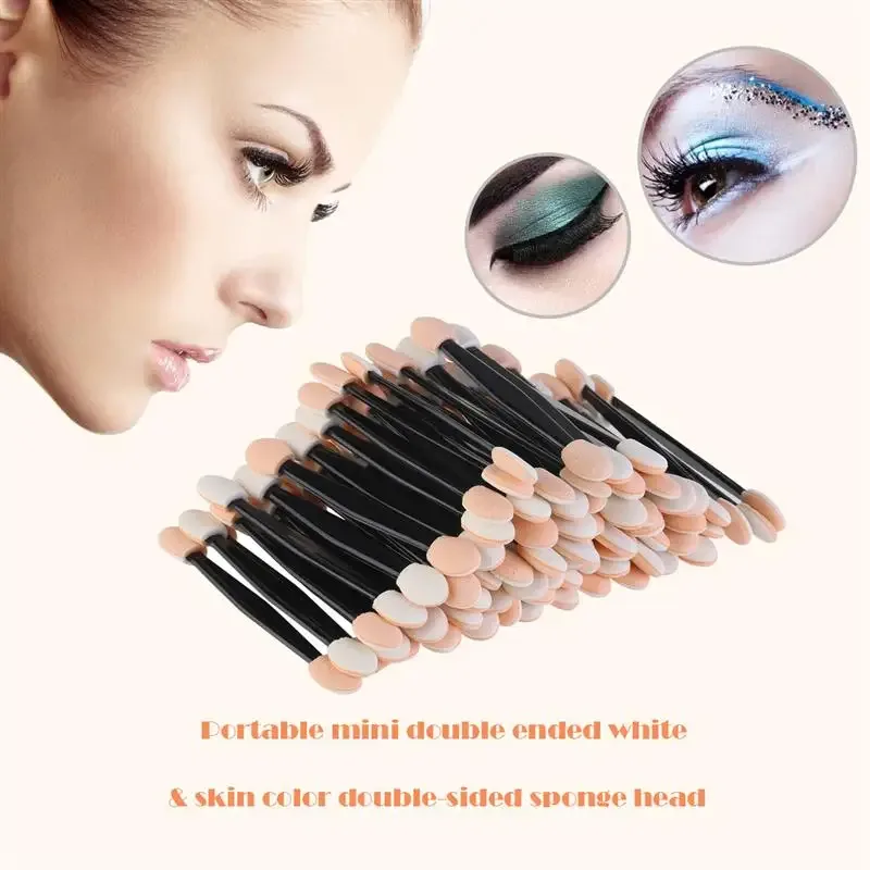30/50/100PC Eye Shadow Brush Makeup Dual Sided Sponge Nylon Set Eye Shadow Brushes for Cosmetic Applicator Makeup