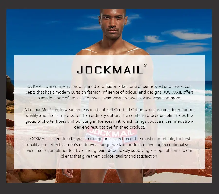Jockmail Cotton Men's High-Cut Briefs, Striped Underwear for Men, Soft and Comfortable, Gay Cueca