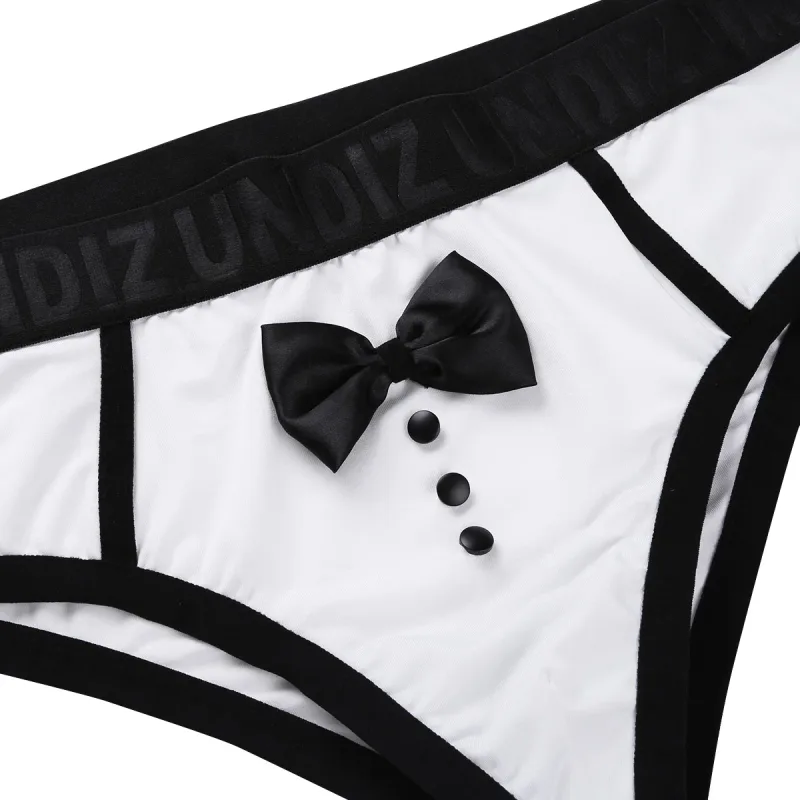 Niedliche Smoking-Boxershorts für Herren, Slips, Unterwäsche, schwarze Farbspleiß-Baumwoll-Fliege, Höschen für Überraschungen vor dem Schlafengehen — image 13