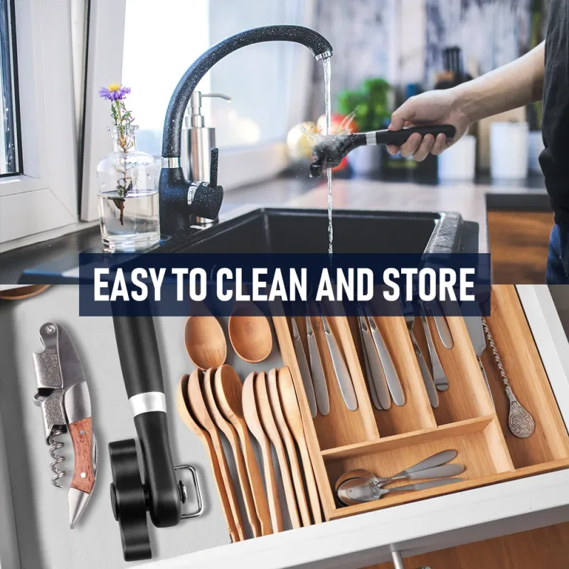 Can Opener Mga Accessory sa Kusina Propesyonal na Manual Stainless Steel Jar Opener Pangkaligtasan Gilid Cut Bottle Opener Mga Tool sa Bahay