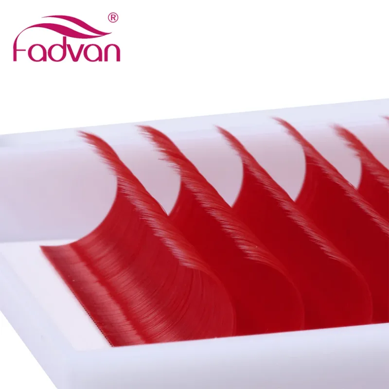 Fadvan Long 15-20mm Easy Fanning Makeup Lashes Mixed 8-14mm Colored False Eye Lashes Extensions Green/Purple/Red/Blue Color Lash