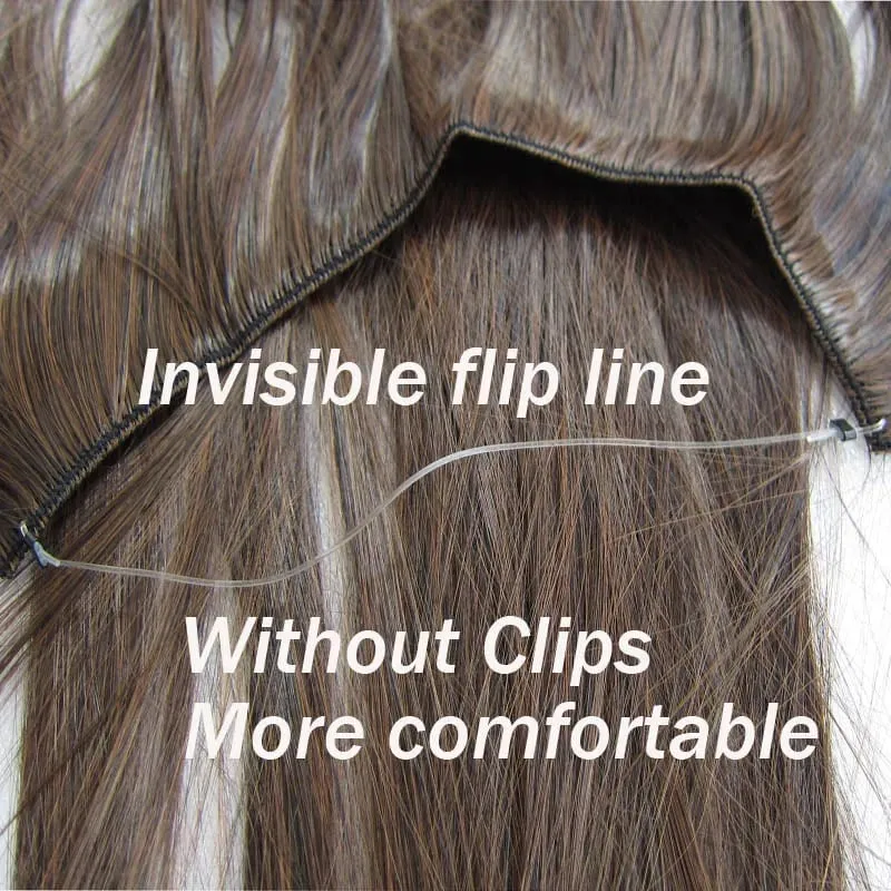 Jeedou κυματιστά μαλλιά Extension Elasticity Αόρατο σύρμα Fish Line One Piece No Clips Συνθετικά Hairpieces Ombre Χρώμα για γυναίκες