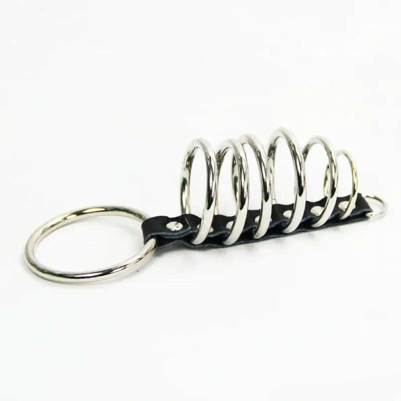 8Rings cock ring delay penis holder steel Fetish extender Ejacu Cage Bondage Impotence Erection Aid Sex aid Erectile Dysfunction