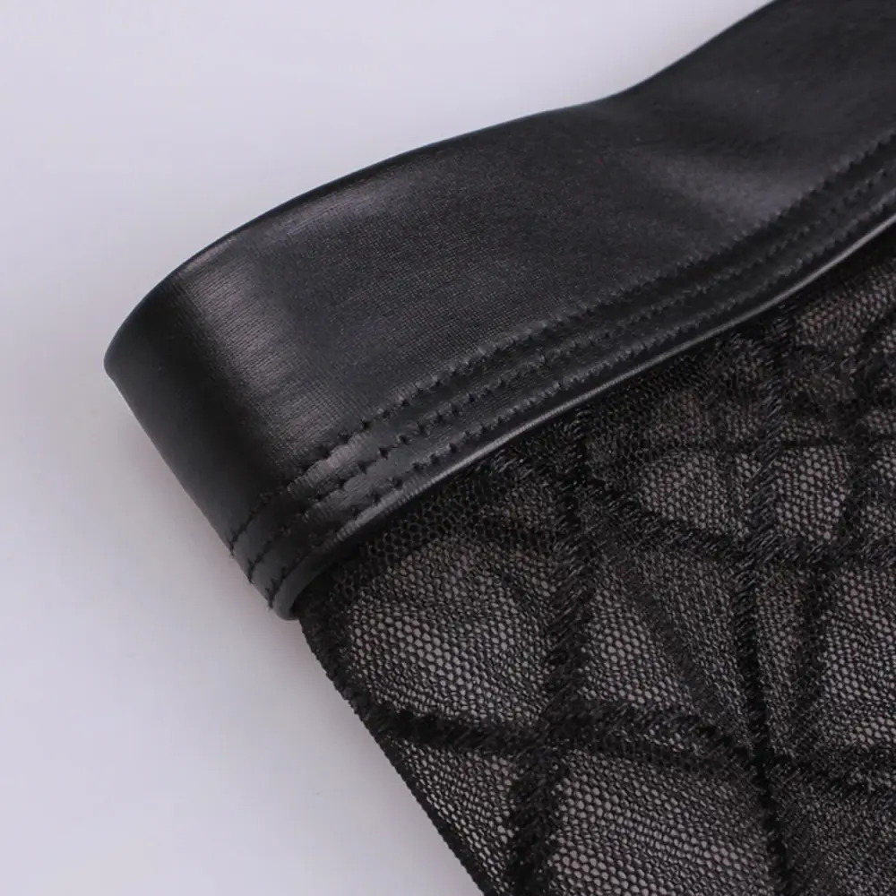 Sexy Ademende Dunne Boxer Zwarte Mannen Mesh Transparant Zien Door U-convexe Ondergoed Lingerie Gay Wear Broek