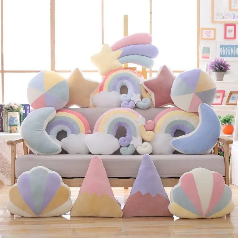 INS HOT Candy Color Cloud Star Moon βελούδινο μαξιλάρι Πολύχρωμο Rainbow Crown μαξιλάρι μαξιλάρι Καναπές σπιτιού Διακόσμηση Μαξιλαριού Παιχνίδι