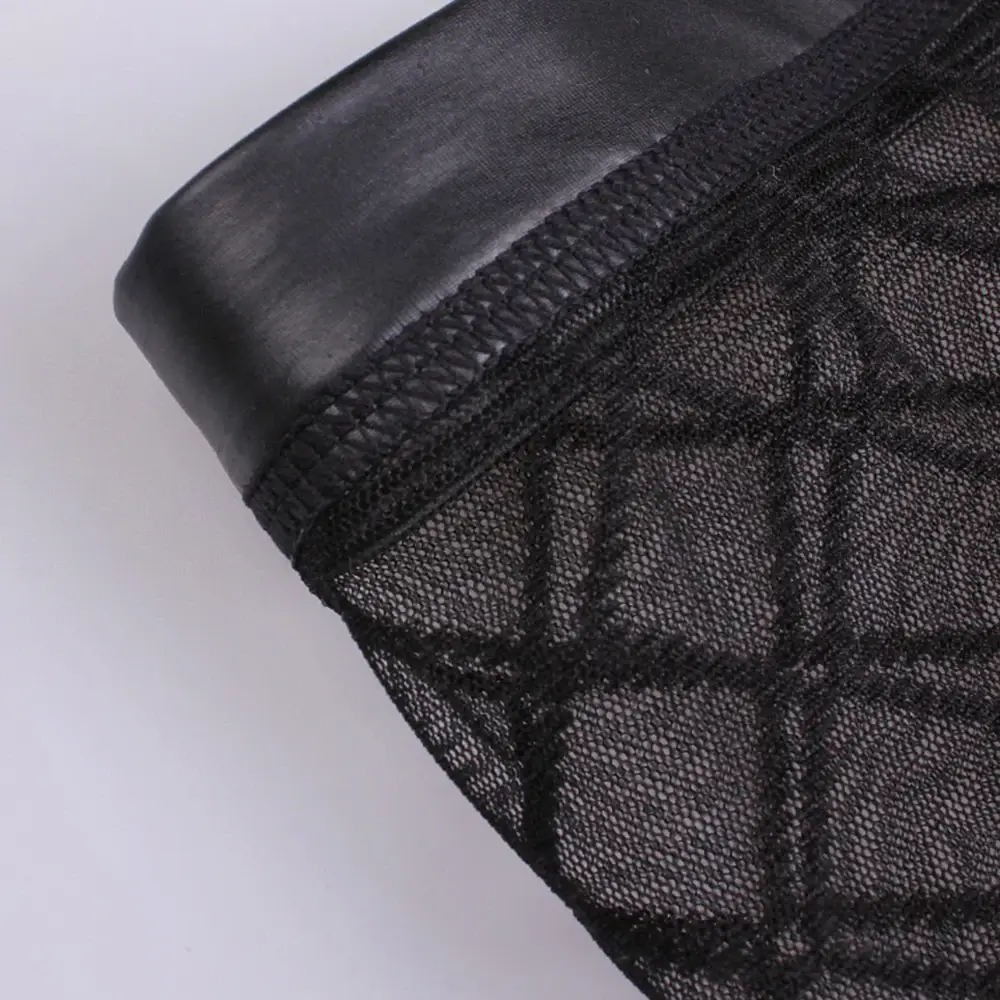 Sexy Ademende Dunne Boxer Zwarte Mannen Mesh Transparant Zien Door U-convexe Ondergoed Lingerie Gay Wear Broek