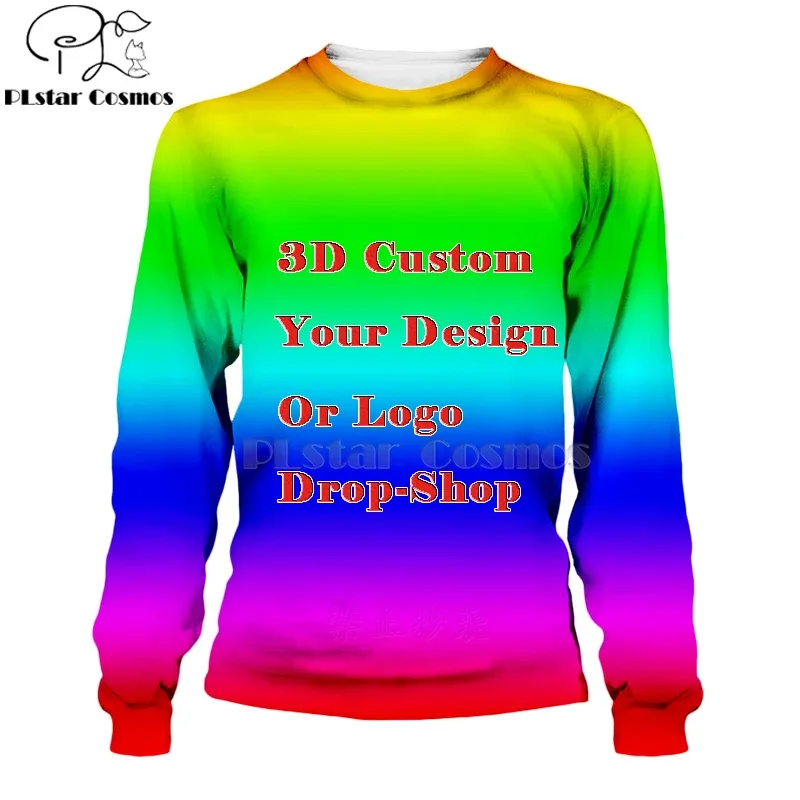 Sweat à capuche 3D personnalisé, impression complète, créer un Design Photo/vous voulez un motif personnalisé, sweat-shirt à fermeture éclair, surdimensionné, DIY bricolage — image 14