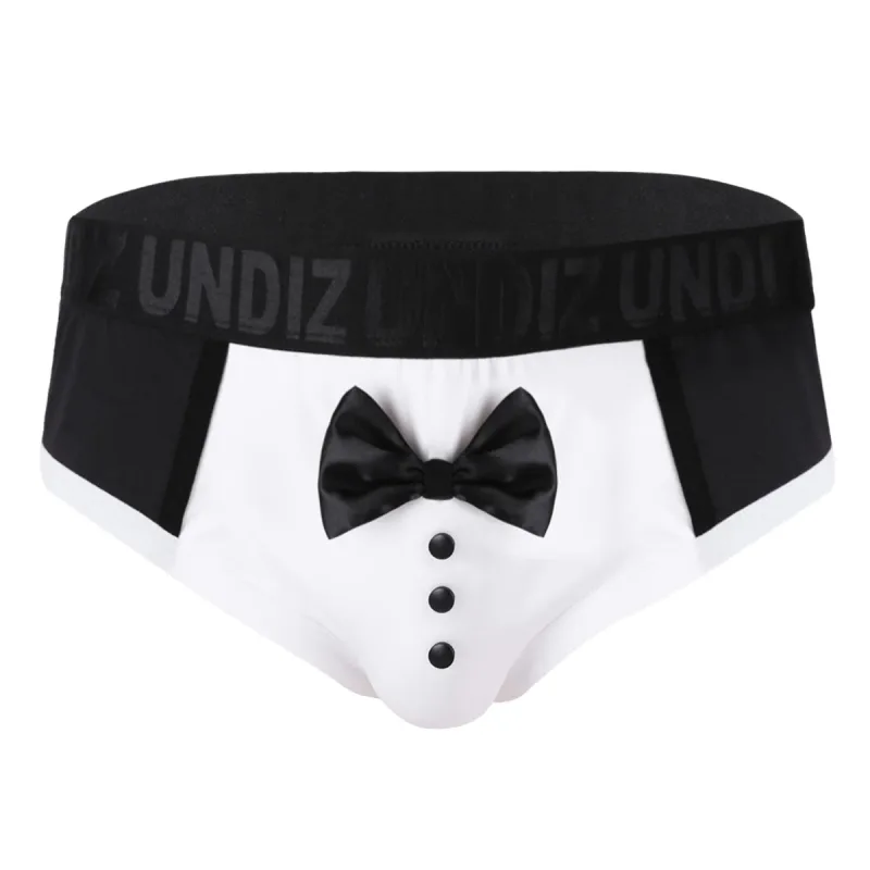 Niedliche Smoking-Boxershorts für Herren, Slips, Unterwäsche, schwarze Farbspleiß-Baumwoll-Fliege, Höschen für Überraschungen vor dem Schlafengehen — image 2