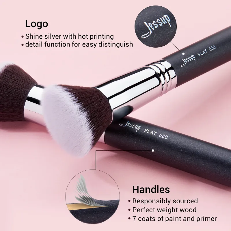 Jessup Foundation Brushes מברשת איפור פנים אבקת קונסילר סומק סימון סומק פלאף עגול שטוח לקרם נוזלי