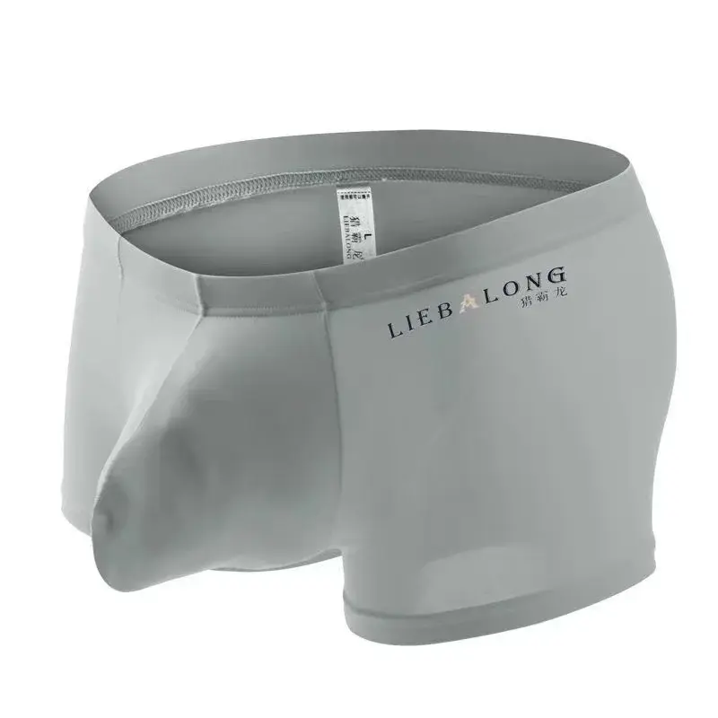 Sexy Men Underwear Boxers Ice Silk Sexi for Boys Man U Convex Big Bag Breathable Bulge Shorts Nylon Summer Pounch Panties set — image 5