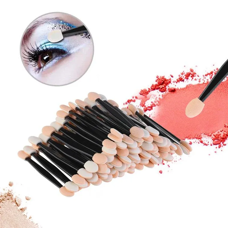 30/50/100PC Eye Shadow Brush Makeup Dual Sided Sponge Nylon Set Eye Shadow Brushes for Cosmetic Applicator Makeup