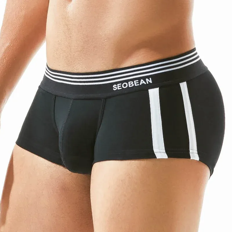 Men's Breathable Cotton Boxer Briefs U-Convex Pouch Low-Waist Comfortable Stretch Soft Underwear for Daily Casual 3256810339324873