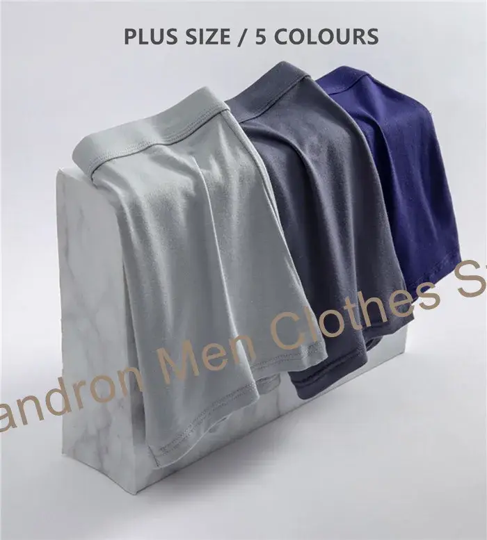 Bambu Elyaf Yumuşak Boksörler Adam 140 KG Artı Boyutu 8XL 7XL 6XL Erkek Boxershorts Büyük Boy Külot nefes alan iç çamaşırı Katı Külot