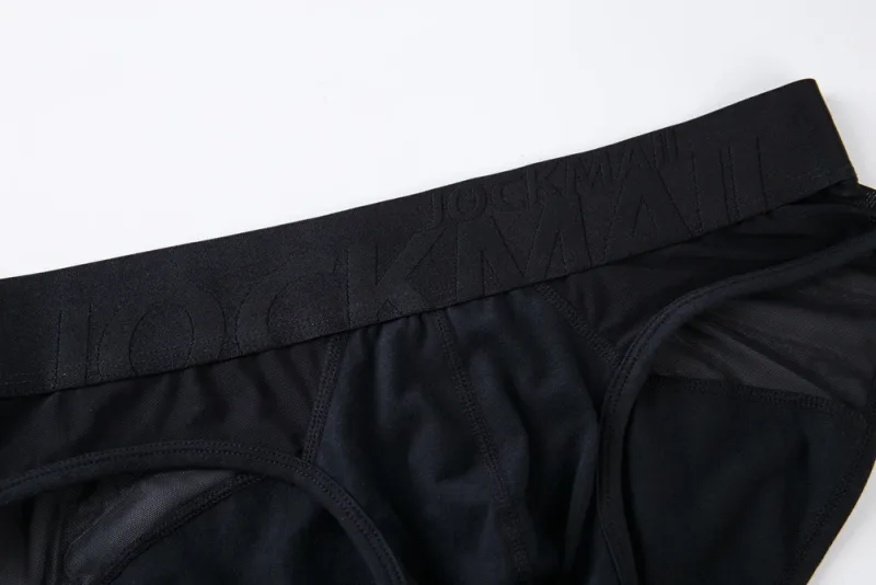Jockmail กางเกงในชายเซ็กซี่ชุดชั้นในชายผ้าฝ้าย Low Rise Underpant เส้นด้ายสุทธิลูกไม้, Breathable ฤดูร้อนกางเกงขาสั้น calzoncillos hombre slip