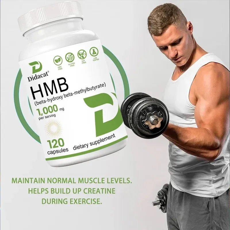 Συμπλήρωμα Super Strength HMB 1000mg ανά μερίδα με βιταμίνη D3 για βοήθεια στη μυϊκή ανάπτυξη της άπαχης μυϊκής μάζας και της προπόνησης ανάκτηση — image 2