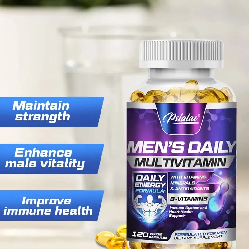 Men's Multivitamin Supplement - Provides Energy and Endurance Supports Heart Brain Health and Vitality