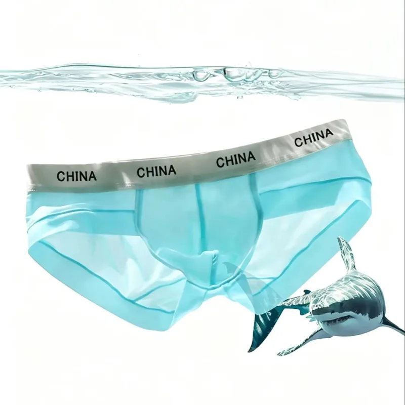 Herren-Slip aus Eisseide, ultradünn, atmungsaktiv, durchsichtig, Unterwäsche, weicher, breiter Bund, Sommer, kühles Komfort-Höschen, zufällige Farbe, 1 Stück — image 7